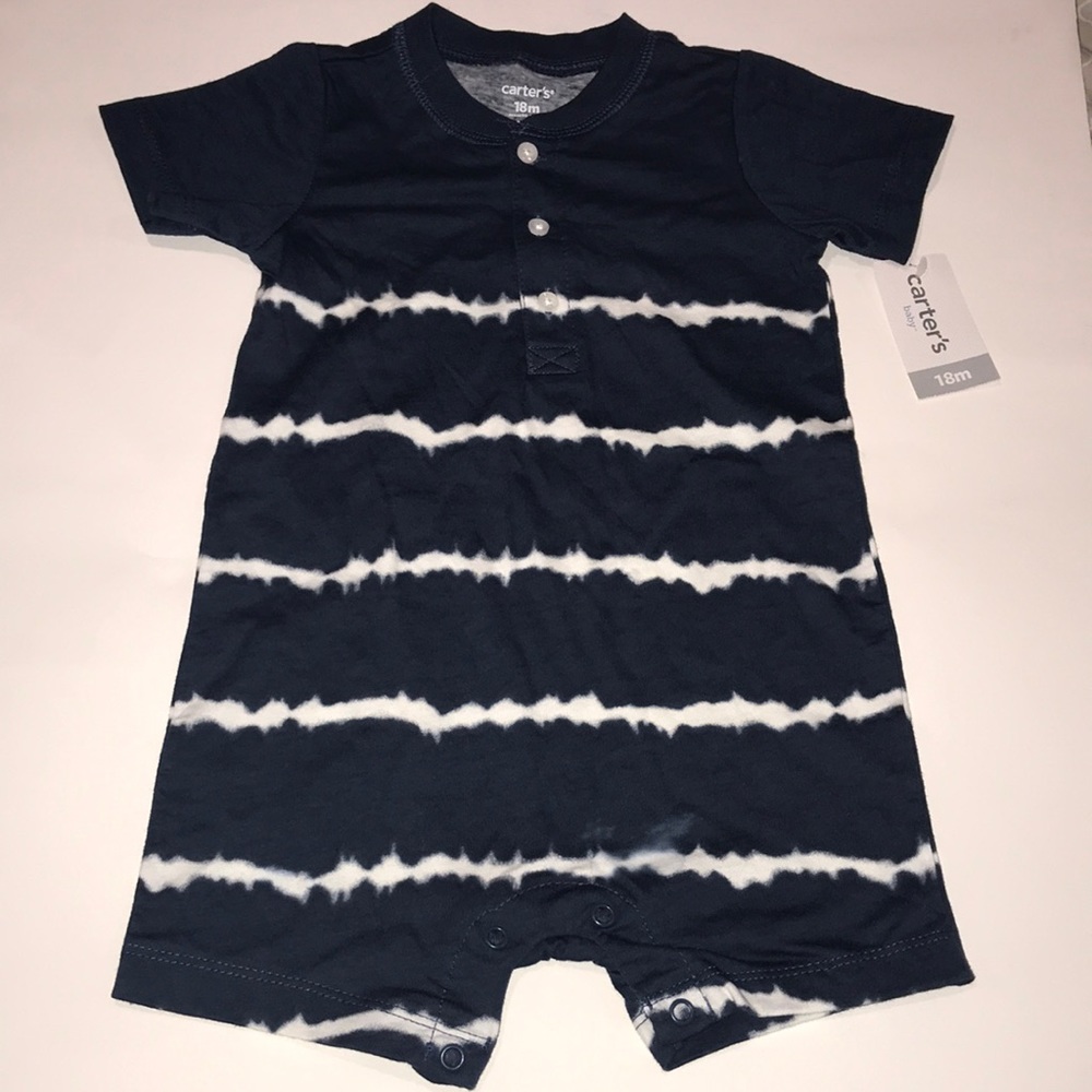 Carters One Piece Romper Blue Tye Die NWT 18 months